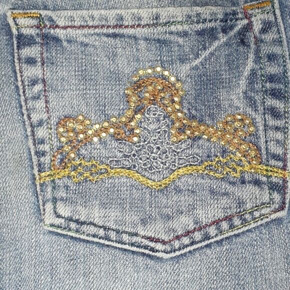 Diesel Crystal Embellished Jeans Straight Leg 32 - Picture 7 of 13